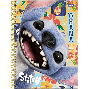 Caderno 10X1 Capa Dura STITCH Movie 160 Folhas Pacote com 4 Unidades