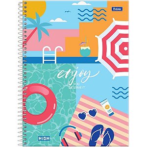 Caderno 15X1 Capa Dura HIGH Feminino 240 Folhas Pacote com 2