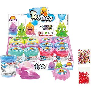 Slime Toyleca 2 Cores com Glitter 7X6CM Display com 12 Unidades