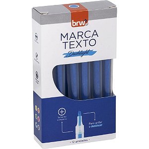 Caneta Marca Texto Dashlight Azul Caixa com 12 Unidades