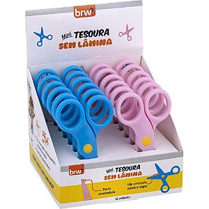 Tesoura Escolar Mini sem Lâmina 10CM Sortidas Display com 12 Unidades