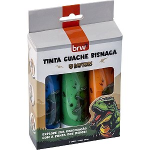 Tinta Guache Bisnaga Raptors 3 Cores 60ML Caixa Presentável