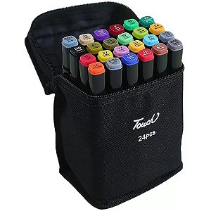 Marcador Artístico Touch com 24 Cores e Bolsa Portátil
