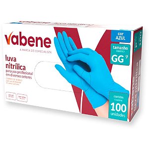 Luva Nitrílica GG Azul Caixa com 100 Unidades