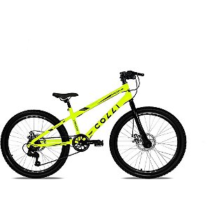 Bicicleta ARO 24 Airon Amarelo Neon com Freio a Disco e 7 Velocidades