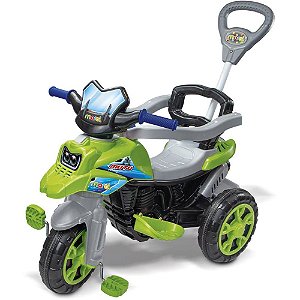 Veículo para Bebê Moto Trail Verde com Som – Suporta ATÉ 30KG