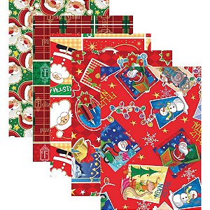 Saco Metalizado de Natal 25X35CM Sortido Pacote com 50 Unidades