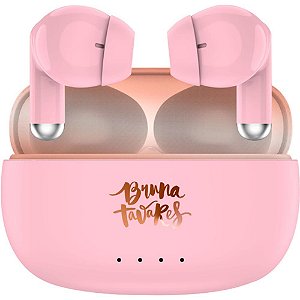Fone de Ouvido Bluetooth Bruna Tavares 5.3 USB-C Rose