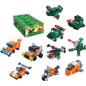 Brinquedo para Montar SET MILITAR/TRANSPORTES 3 em 1 Sortido (display com 10)