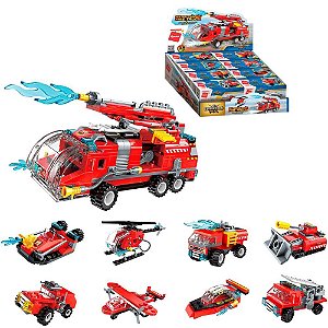 Brinquedo para Montar Super Caminhão Bombeiro Sortido