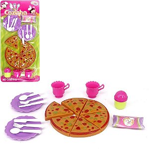 Brincando de Casinha KIT Cozinha Pizza Infantil 16 a 18 Peças
