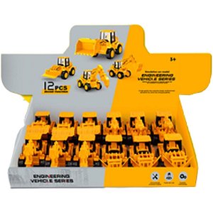 Trator Engineering Display com 12 Caminhões de Construção