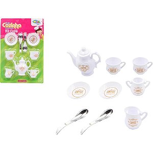 Brincando de Casinha KIT Café Infantil 9 Peças Blister