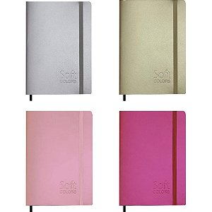 Agenda 2026 SOFT Colors com 176 Folhas, Capa Metalizada Flexível (pacote com 4)