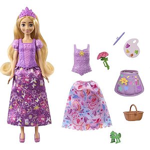 Boneca Disney Princesa Rapunzel Fashion 2 em 1 com Acessórios