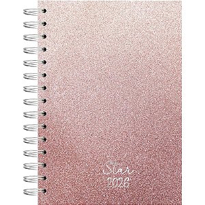 Agenda 2026 STAR Espiral Capa Dura 140X200MM 160 Folhas Rosa KIT
