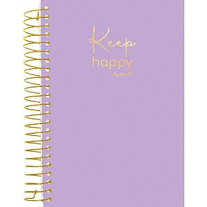 Agenda Permanente Keep Espiral 140X200MM 160 Folhas Lilás Pequena