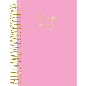 Agenda Permanente Keep Espiral 140X200MM 160 Folhas PINK KIT