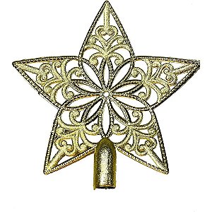 Estrela Ponteira Natalina 10CM para Topo da árvore de Natal