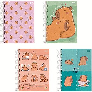 Caderno 15X1 Capa Dura Capyvibes 240 Folhas. Pacote com 02