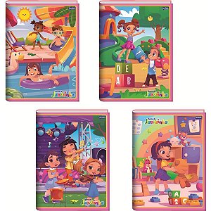 Caderno Brochurão Capa Dura Jandainha Feminino 80 Folhas Pacote com 5 Unidades