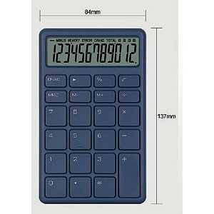 Calculadora Mesa 12 Dígitos Azul Solar e Bateria PC110