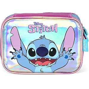 Estojo BOX STITCH Roxo com Zíper e Compartimento Interno