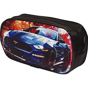 Estojo Simples Carros de Corrida com Estampa Radical