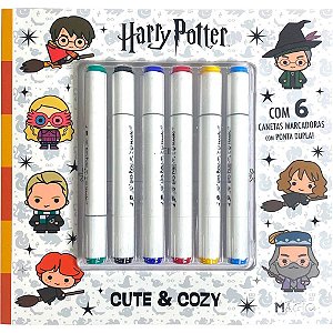 Livro de Colorir HARRY Potter Cute com 6 Canetinhas
