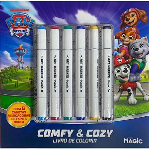 Livro de Colorir Patrulha Canina COMFY com 6 Canetinhas