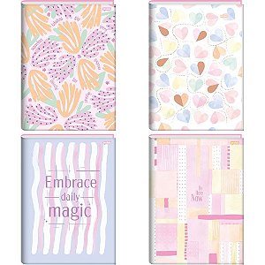 Caderno Brochurão Capa Dura LA Crème 80 Folhas Pacote com 5 Unidades