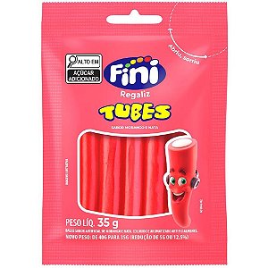 Doce Tubes Morango 35G (display com 10 Unidades)