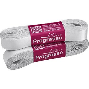Fita de Cetim Cinza Claro 15MM X 10M Pacote com 1