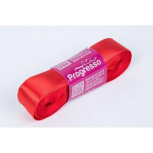 Fita de Cetim Vermelho Tomate 22MM X 50M Rolo