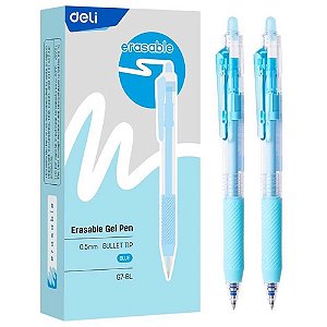 Caneta Apagável GEL Retrátil 0,5MM Azul Caixa com 12 Unidades