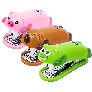Grampeador de Metal Mini 26/6 Bichinhos Sortidos ATÉ 12 Folhas