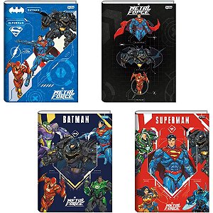 Caderno Brochura 1/4 Capa Dura Liga da Justiça 80 Folhas Pacote com 5 Unidades