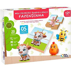 QUEBRA-CABEÇA Madeira Meu Primeiro QUEBRA-CABEÇA Fazendinha 20 Peças