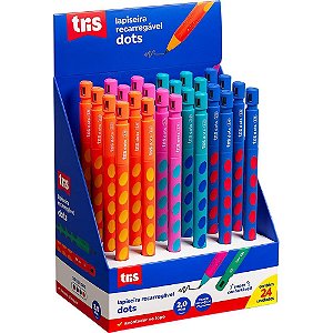 Lapiseira 2.0MM TRIS DOTS 4 Cores com Estampa Sortida Display com 24