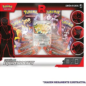 Jogo de Cartas Pokémon BOX EX Equipe Rocket – Coleção com 49 Cartas