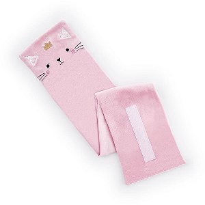 Faixa Abdominal Térmica para Bebê com ERVAS Naturais 10X55CM Gata Rosa