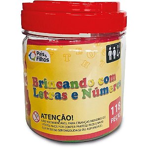 Brinquedo Pedagógico Brincando com Letras e Números 118 Peças