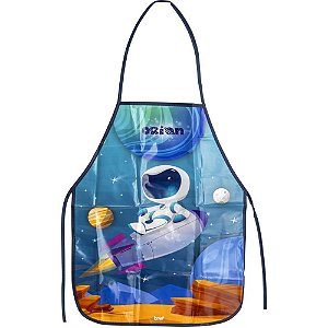 Avental Escolar Infantil Orion Astronauta Azul Plástico (blister)