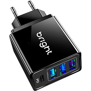 Carregador de Parede SMART 36W com 4 Portas USB e TIPO-C