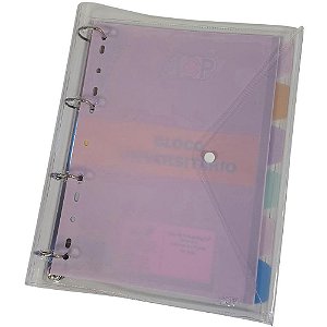 Fichario de PVC Rosa C/ Botao 96F