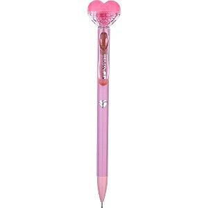 Lapiseira 0.7MM Diamond Heart Plástica Coração com Cristais Display com 12