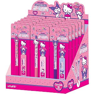 Lapiseira 0.7MM Hello KITTY + Caixa com 20 Grafites 3 Modelos Display com 18