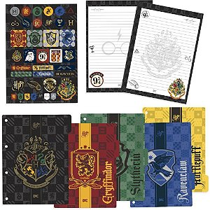 Divisória para Fichário Plástica HARRY Potter 48 Folhas + 5 Divisórias + Adesivos