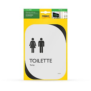 Placa de Sinalização Toilette Unissex Clean 13,8X18,5CM