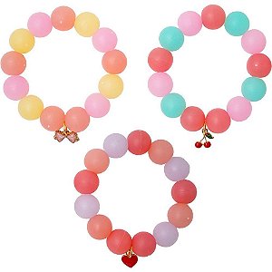 Borracha Decorada TRIS Pulseira Beads 3 Modelos Display com 12 Unidades